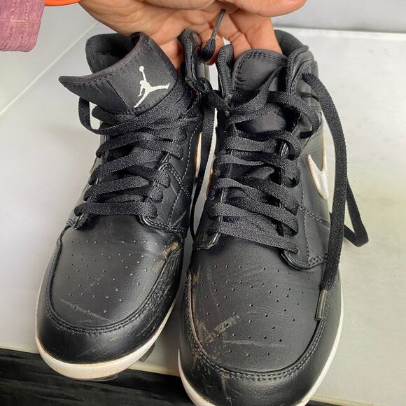 Nike Air Jordan 1 Retro MCS Men's Black White Cleats Baseball - Picture 5 of 5